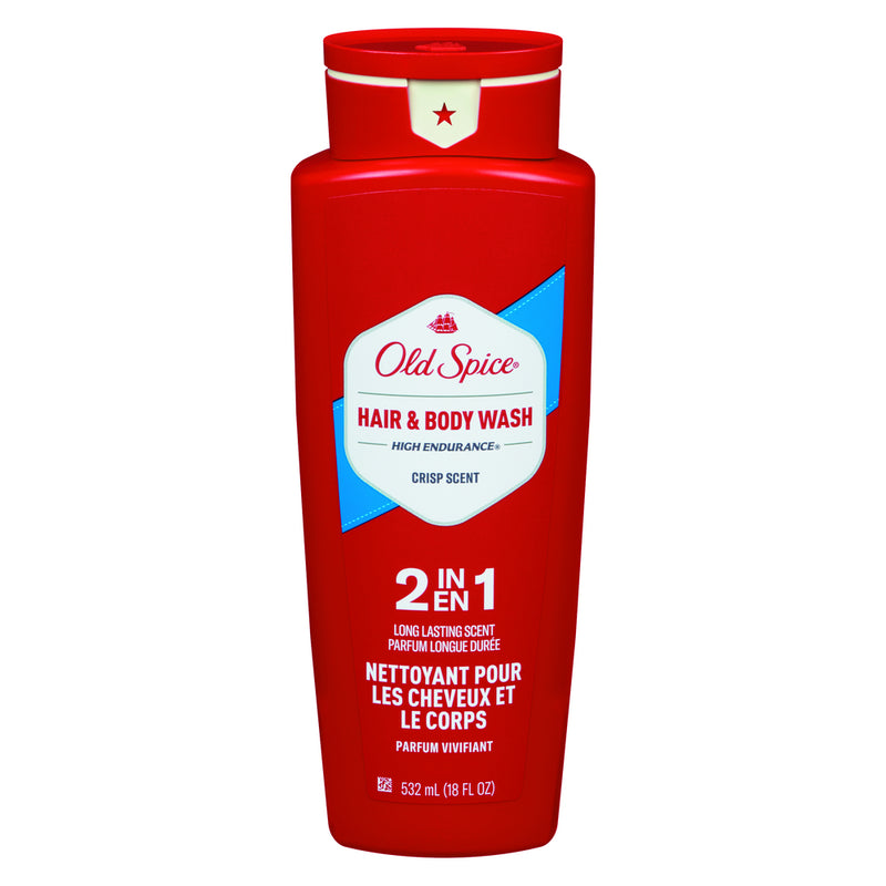 Old Spice Old Spice High Endurance Hair & Body Wash, 2 In 1, Crisp Scent Body Wash Firebrick