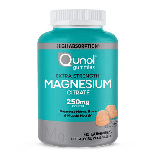 Qunol Qunol Extra Strength Magnesium Citrate Gummies, 200mg per Serving, 60 Count - High Absorption, Delicious Chewable Supplement Vitamins & Supplements White Smoke