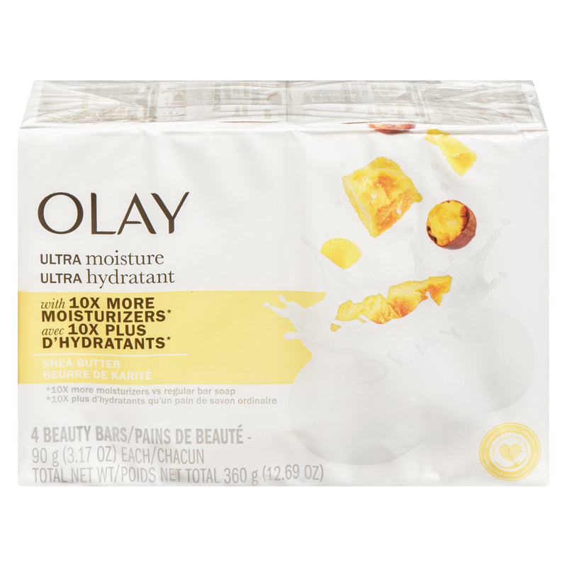 Olay Olay Bar Soap, Ultra Moisture Shea Butter, 4 Pack Bar Soap Lavender