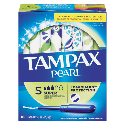 Tampax Tampax Pearl Plastic Super Absorbency Unscented Tampons Tampons Light Sea Green