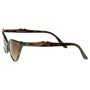 zeroUV Elegant 50s Vintage Womens Fashion Rhinestone Cat Eye Sunglasses 8433 Sunglasses White Smoke Tortoise,Black,Purple,Red,Brown Fade,Red Fade,Black Fade,Purple Fade,Brown Amber