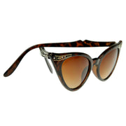 zeroUV Elegant 50s Vintage Womens Fashion Rhinestone Cat Eye Sunglasses 8433 Sunglasses White Smoke Tortoise,Black,Purple,Red,Brown Fade,Red Fade,Black Fade,Purple Fade,Brown Amber