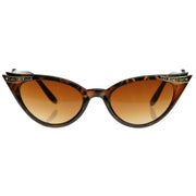zeroUV Elegant 50s Vintage Womens Fashion Rhinestone Cat Eye Sunglasses 8433 Sunglasses White Smoke Tortoise