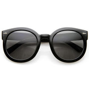 zeroUV Womens Designer Round Oversize Retro Fashion Sunglasses 8623 Sunglasses White Smoke Black Smoke