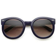 zeroUV Womens Designer Round Oversize Retro Fashion Sunglasses 8623 Sunglasses White Smoke Blue Lavender