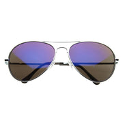 zeroUV Retro Flash Color Mirrored Lens Metal Aviator Sunglasses 1485 Sunglasses White Smoke Ice,Fire,Sun,Midnight