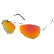 zeroUV Retro Flash Color Mirrored Lens Metal Aviator Sunglasses 1485 Sunglasses White Smoke Fire