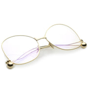 zeroUV Women's Vintage Oversize Butterfly Clear Lens Glasses C418 Glasses White Smoke Gold Clear,Silver Clear