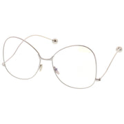 zeroUV Women's Vintage Oversize Butterfly Clear Lens Glasses C418 Glasses White Smoke Gold Clear,Silver Clear