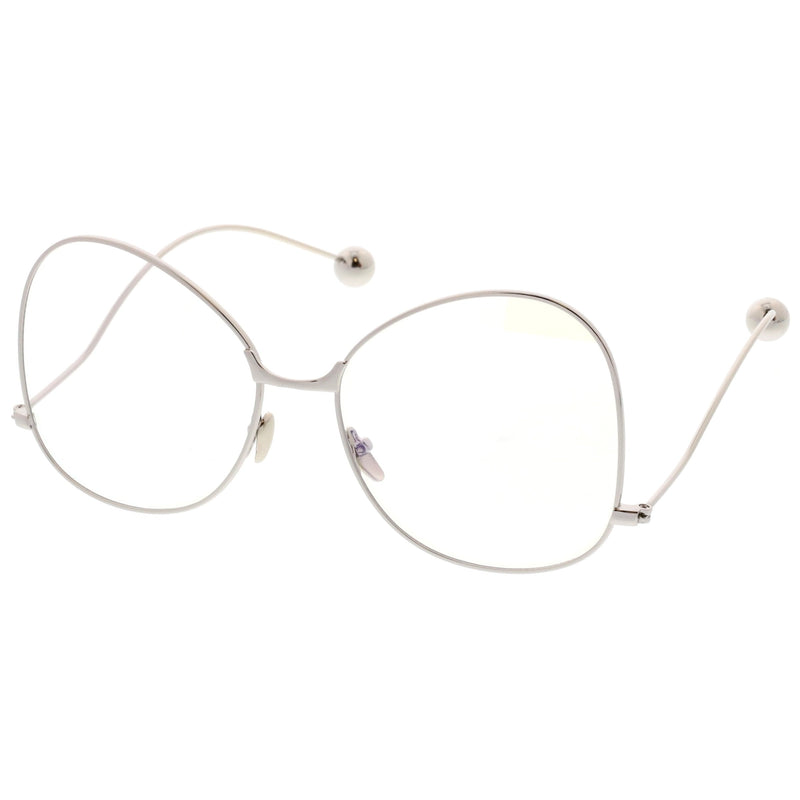zeroUV Women's Vintage Oversize Butterfly Clear Lens Glasses C418 Glasses White Smoke Gold Clear,Silver Clear