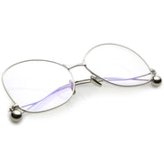 zeroUV Women's Vintage Oversize Butterfly Clear Lens Glasses C418 Glasses White Smoke Gold Clear,Silver Clear