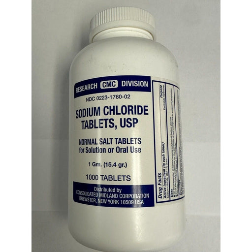 Sodium Chloride Sodium Chloride USP (1 Gram) – 1,000 Tablets Vitamins & Supplements Gray