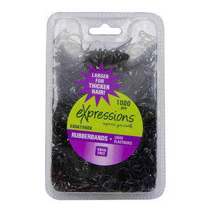 Expressions Expressions  Rubber Bands Snag Free  Black 100Ct Makeup Gray
