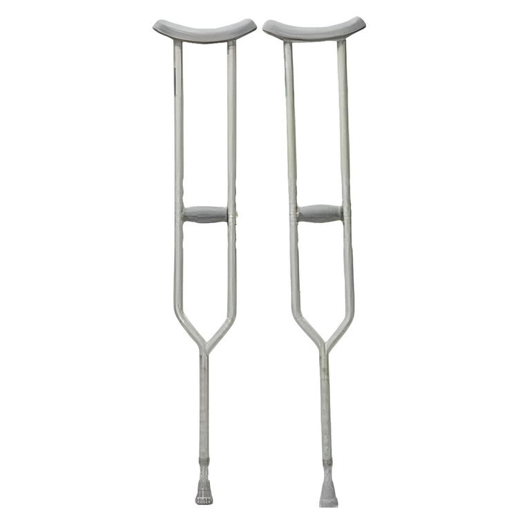 Cardinal Health Cardinal Health Push Button Adjustable  Crutches Standard Crutches White Smoke