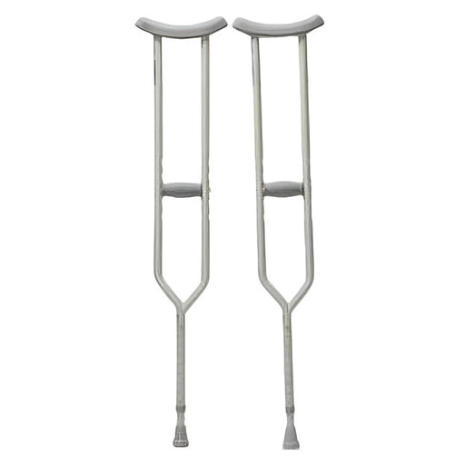 Cardinal Health Cardinal Health Push Button Adjustable  Crutches Standard Crutches White Smoke