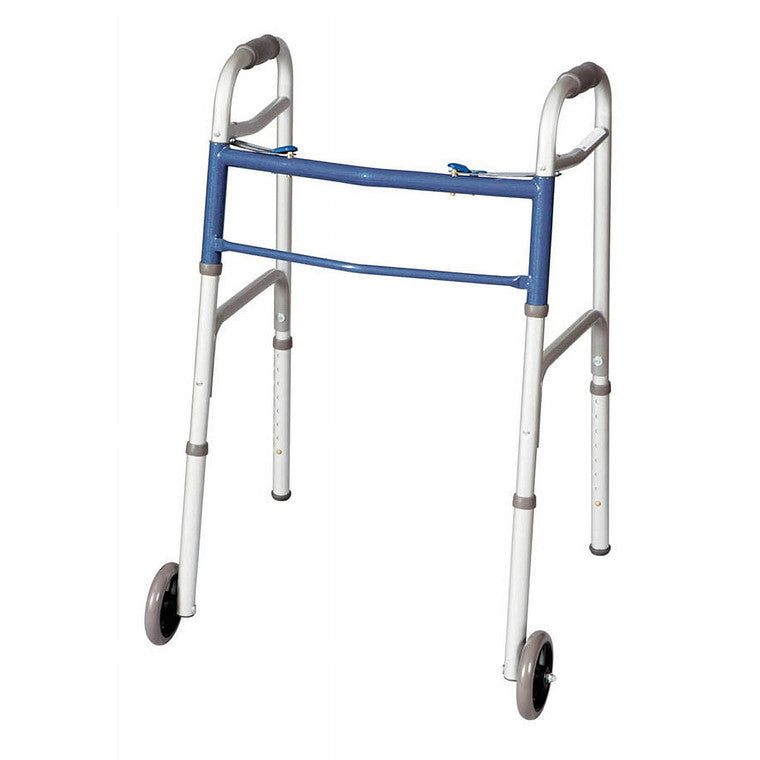 Carex Carex Two Button Walker With Wheels Walkers White Smoke