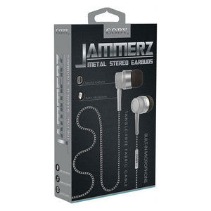 Coby Coby® Jammerz Metal Tangle-Free Earbuds – Silver (CVE-200-SLV) Audio Dark Slate Gray
