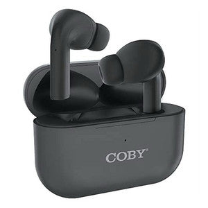 Coby Coby® True Wireless Earpods with Compact Charging Case – Black Audio White Smoke