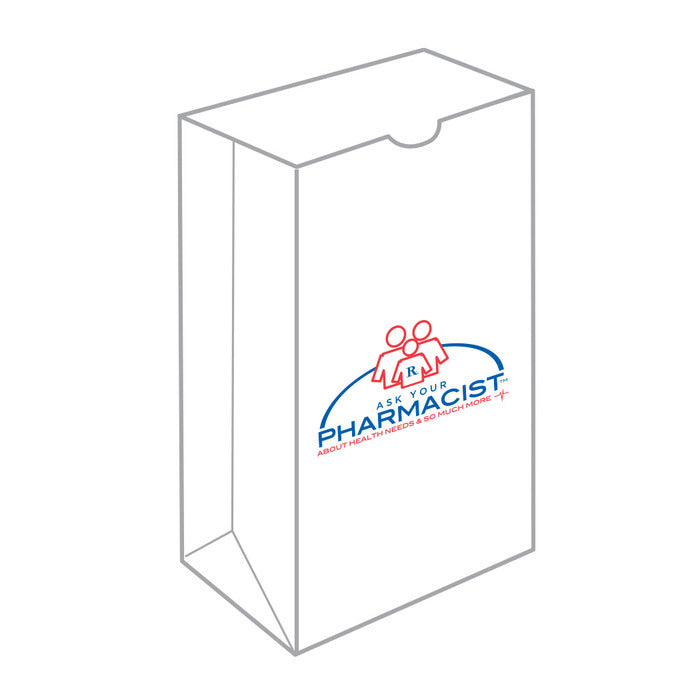 0 Ask Your Pharmacist Flat Rx Bag  7x4-1/4 x 13-1/2  1000 Ea Paper & Plastic Shopping Bags White Smoke