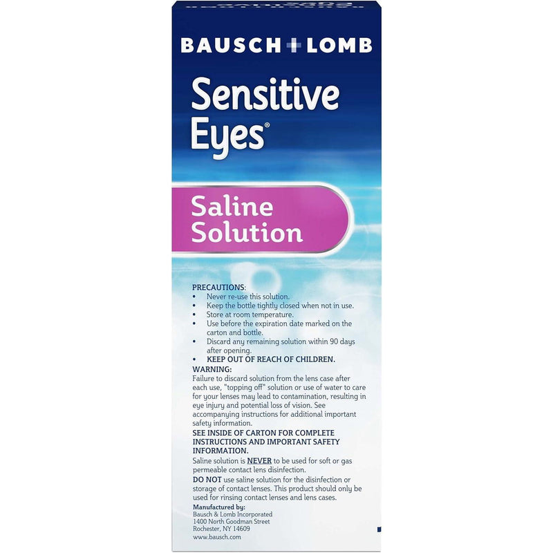 Sensitive Eyes Sensitive Eyes Bausch & Lomb Plus Saline Solution - 12 Fl Oz Contact Lens Solution Light Gray