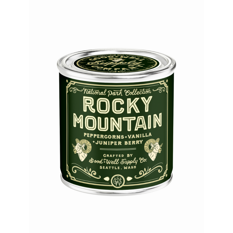 Good & Well Supply Co Rocky Mountain National Park Candle Candles White Smoke Half Pint / 8oz / Cotton Wick,Pint / 14oz / Cotton Wick