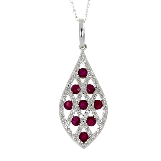 Bids.com .58ct Ruby Diamond Fashion Pendants 14KT White Gold Pendants White Smoke 18