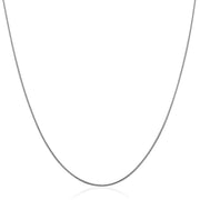 Bids.com 14k White Gold Thin Motif Round Omega Necklace Necklaces White Smoke 16 / White Gold,18 / White Gold