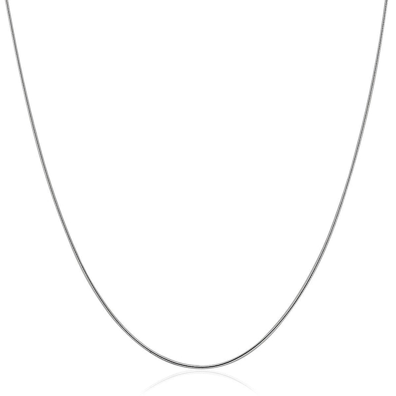 Bids.com 14k White Gold Thin Motif Round Omega Necklace Necklaces White Smoke 16 / White Gold,18 / White Gold