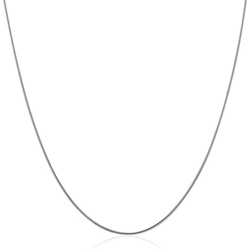 Bids.com 14k White Gold Thin Motif Round Omega Necklace Necklaces White Smoke 16 / White Gold,18 / White Gold
