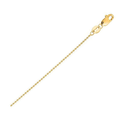 Bids.com 14k Yellow Gold Bead Chain (2.50 mm) Necklaces White Smoke 18 / Yellow Gold,20 / Yellow Gold,24 / Yellow Gold