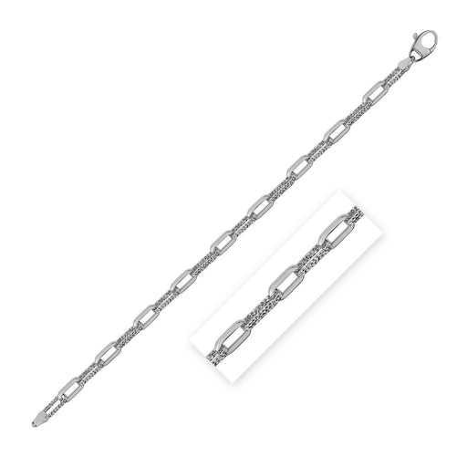 Bids.com 14k White Gold Diamante Paperclip Chain Bracelet (4.00 mm) Bracelets White Smoke 7.25 / White Gold