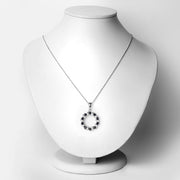 Bids.com 1.30 Carat Genuine Blue Sapphire and White Topaz .925 Sterling Silver Pendant Pendants White Smoke