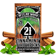 BiteMyWood Flavored Birchwood Toothpicks Variety Pack, 21-Count Resealable Bags Beauty & Personal Care - Nasal & Oral Care - Dental Floss & Picks White Smoke Cinnamint