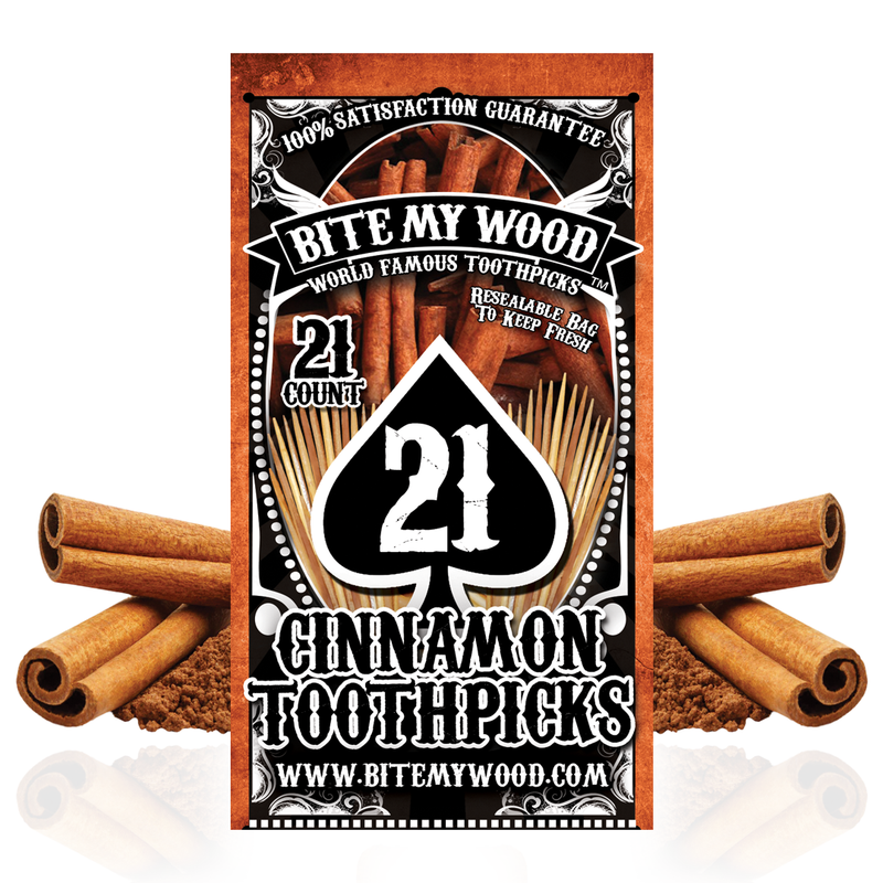 BiteMyWood Flavored Birchwood Toothpicks Variety Pack, 21-Count Resealable Bags Beauty & Personal Care - Nasal & Oral Care - Dental Floss & Picks White Smoke Cinnamon