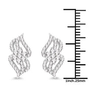 Bids.com 0.68 Carat Genuine White Diamond 14K White Gold Earrings (G-H Color, SI1-SI2 Clarity) Earrings White Smoke