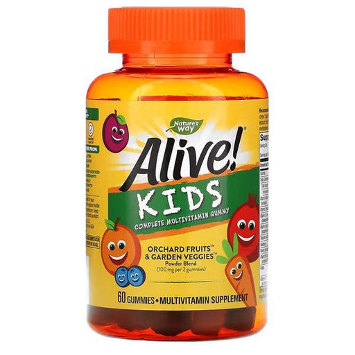 Nature's Way Nature's Way Alive! Kids Gummy Multivitamin, Cherry, Orange & Grape, 60 Gummies Vitamins & Supplements White Smoke