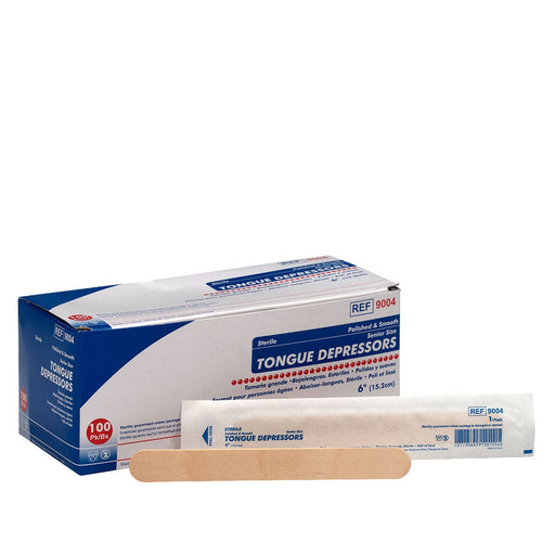 Unimed Midwest Unimed Midwest Sterile Tongue Depressors, 6", 100 Per Box First Aid White Smoke