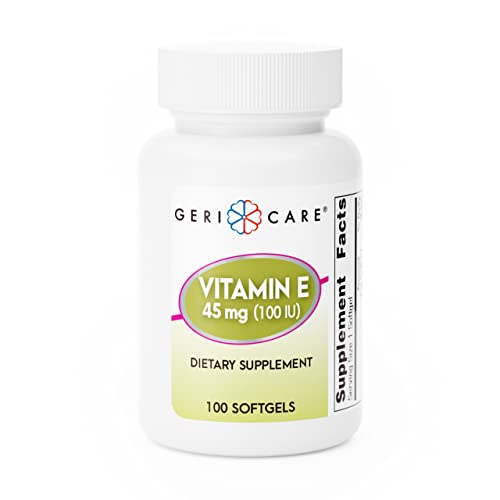 GeriCare GeriCare Vitamin E 45 mg (100 IU) – Antioxidant Dietary Supplement (100 Softgels) Vitamins & Supplements White Smoke