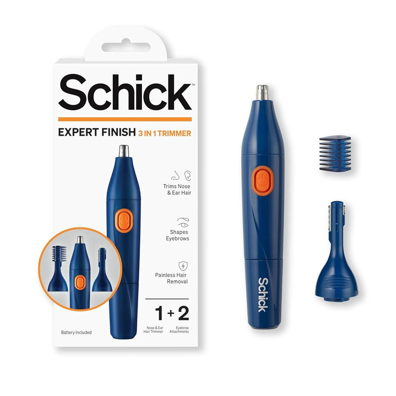 Schick Shave Care Expert Finish 3 In 1 Trimmer Nose And Ear Trimmer And Eyebrow Trimmer For Men 1Ea