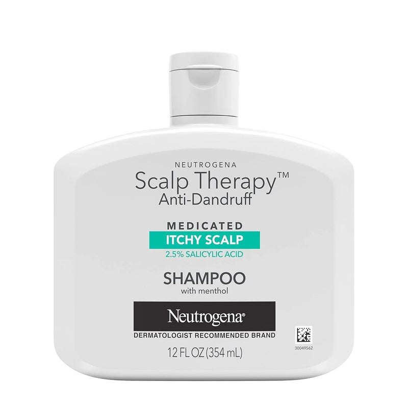 Neutrogena Neutrogena Scalp Therapy Anti-Dandruff Shampoo For Itchy Scalp, 2.5% Salicylic Acid With Peppermint Fragrance, 12 Fl Oz Shampoo Light Gray
