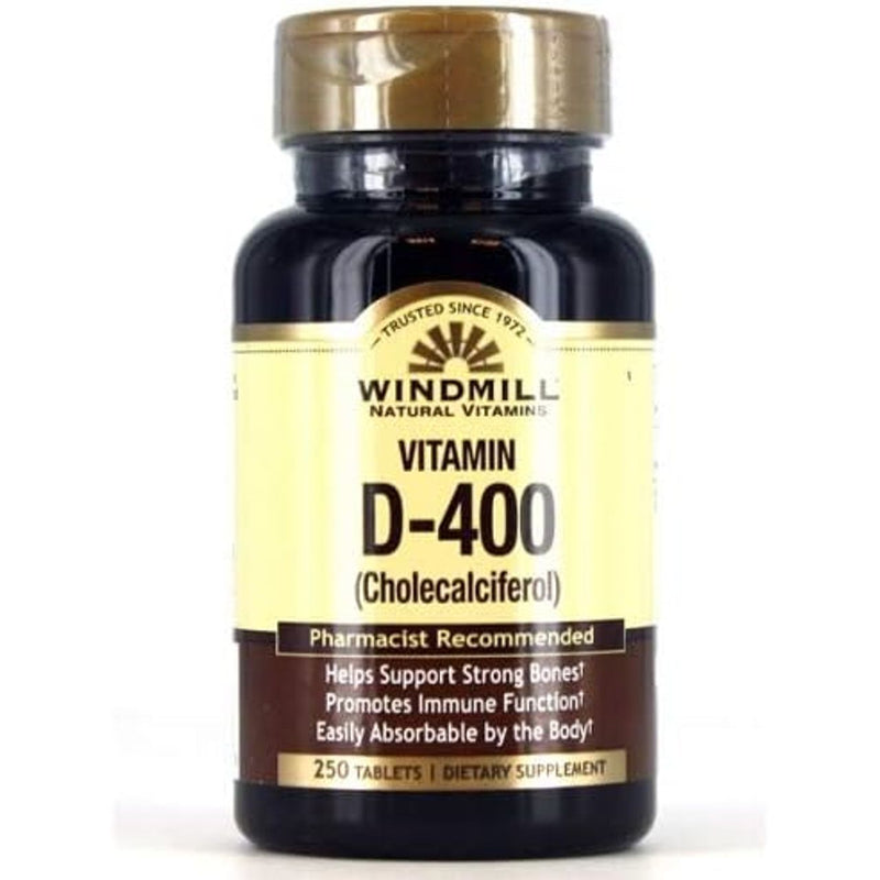 Windmill Windmill Vitamin D3 400IU Tablets 250 Vitamins & Supplements White Smoke