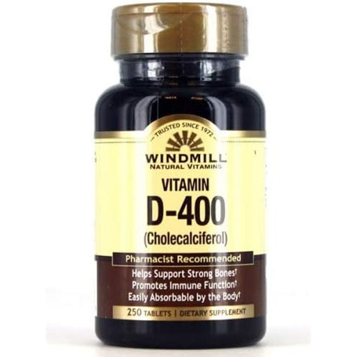 Windmill Windmill Vitamin D3 400IU Tablets 250 Vitamins & Supplements White Smoke