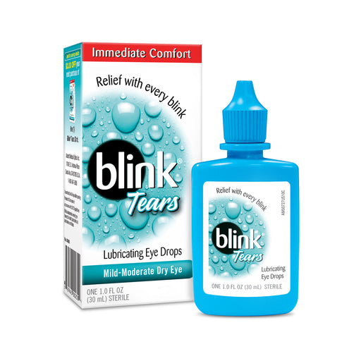 Blink Blink Tears Lubricating Eye Drops, Mild Moderate Dry Eye, 1 Fl Oz Eye Drops & Lubricants White Smoke