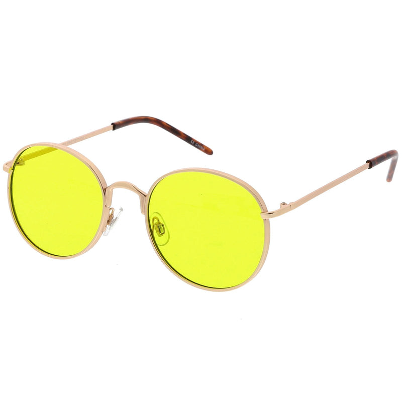 zeroUV Retro Fashion Round Color Tone Colors Flat Lens Sunglasses C437 Sunglasses White Smoke Gold Yellow,Pink Pink,Red Red,Blue Blue,Purple Blue,Purple Purple,Dark Purple Purple