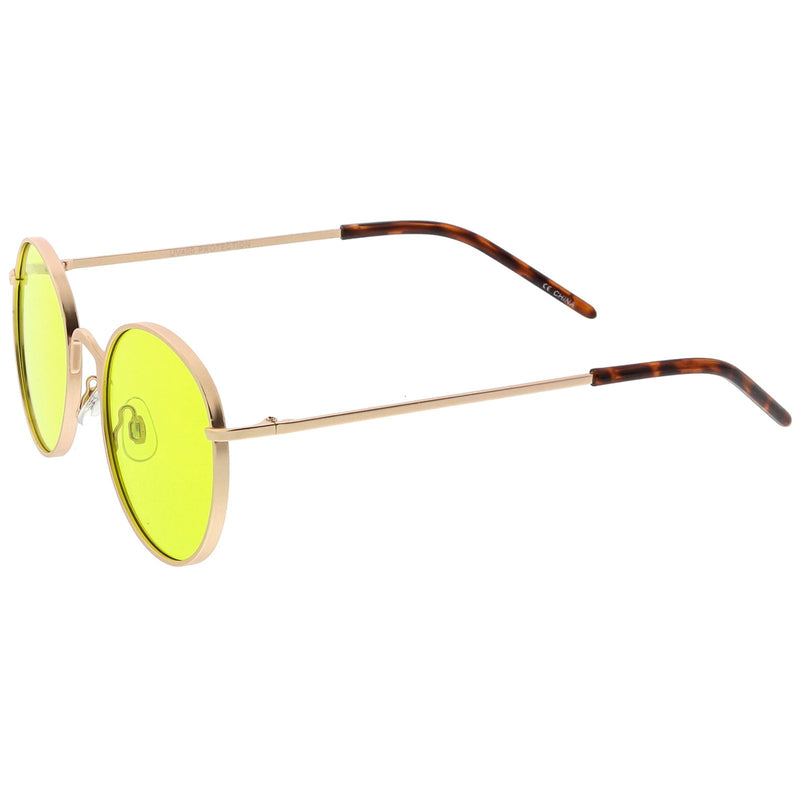 zeroUV Retro Fashion Round Color Tone Colors Flat Lens Sunglasses C437 Sunglasses White Smoke Gold Yellow,Pink Pink,Red Red,Blue Blue,Purple Blue,Purple Purple,Dark Purple Purple