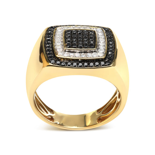 Bids.com Men's 10K Yellow Gold 3/4 Cttw White and Black Treated Diamond Ring Band (Black / I-J Color, I2-I3 Clarity) - Size 10 Rings White Smoke 10 / Yellow.Gold,9 / Yellow.Gold,11 / Yellow.Gold