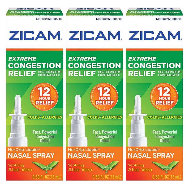 Zicam Zicam Extreme Congestion Relief, No Drip Liquid Nasal Spray, Soothing Aloe Vera, 0.5 Fl Oz (15 Ml) Health & Beauty White Smoke