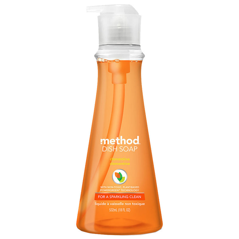 Method Method Products Dish Soap, Clementine, 18 Oz Pump Bottle Dish Detergent & Soap White Smoke
