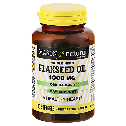 Mason Natural Mason Natural® Flaxseed Oil 1000 mg – Plant-Based Omega Support (Softgels) Personal Care White Smoke