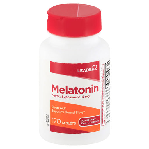Leader Leader Melatonin Dietary Supplement 5 Mg Tablets Vitamins & Supplements White Smoke